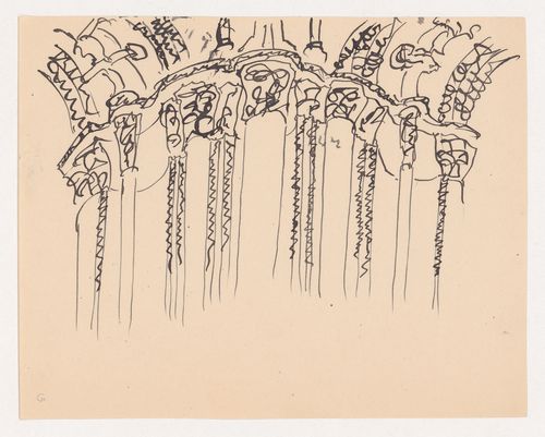 Drawing showing the upper half of a compound pier