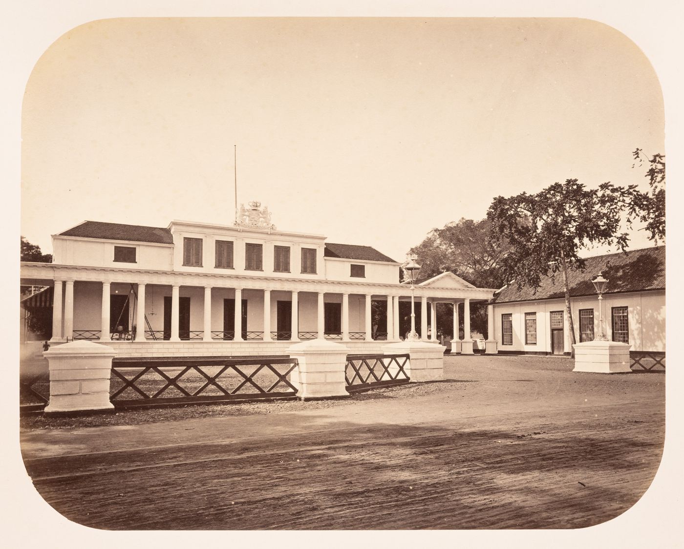View of the official residence of the Governor General (now known as Istana Negara [State Palace]), Batavia (now Jakarta), Dutch East Indies (now Indonesia)