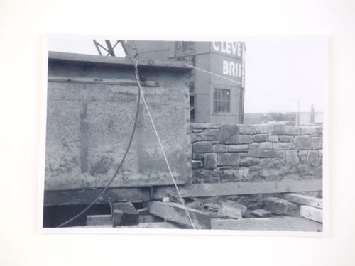 View of construction on Barnstaple Long Bridge, Devon, United Kingdom