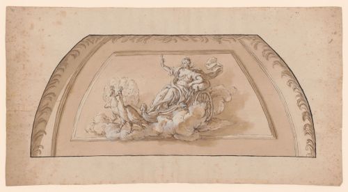 Elevation for a cove ceiling decorated with a scene of Juno in a chariot, for the Palazzo Lante, Rome, Italy