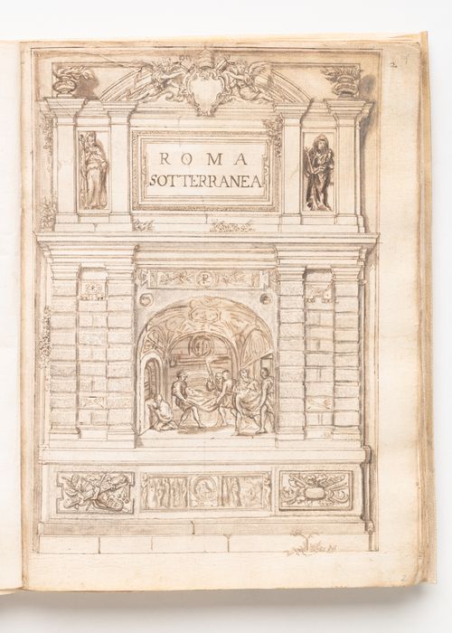 Copy of a design for the frontispiece for Antonio Bosio’s 'Roma Sotterranea'
