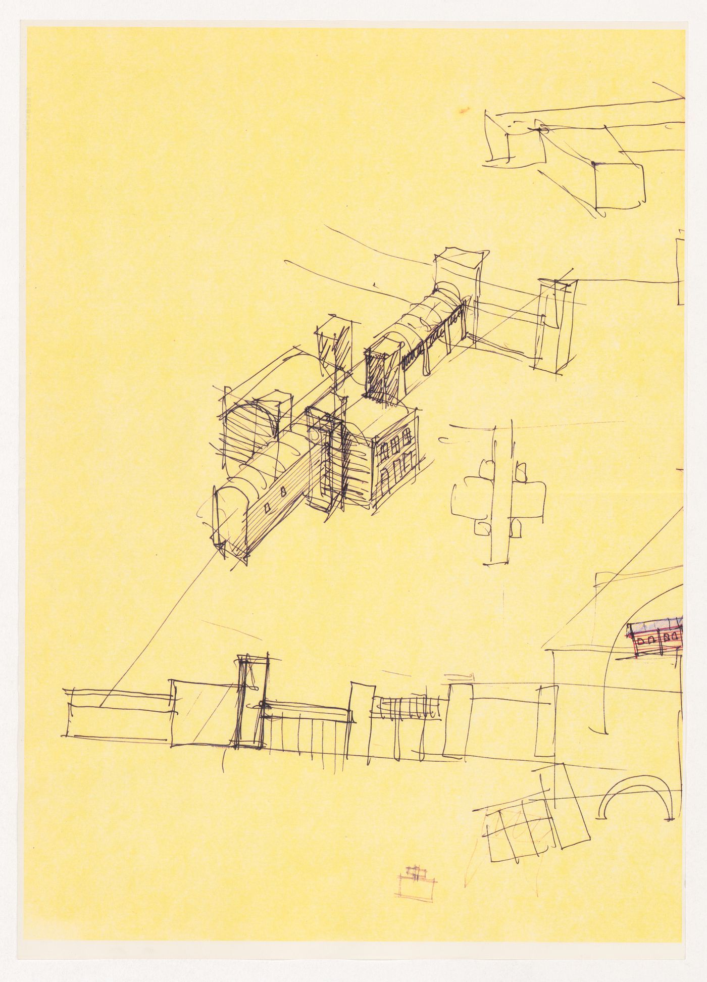 Sketches for Fabbrica attrezature ospedaliere a Sysran, Soviet Union (now Russia)