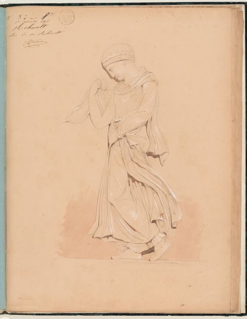 Concours d'émulation entry, 18 September 1858: Study of a female figure, possibly from a frieze or a metope