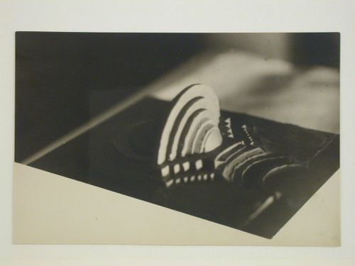 Photograph of a clay [?] model for the first round of competition for a "synthetic theater" in Sverdlovsk, Soviet Union (now Ekaterinburg, Russia)