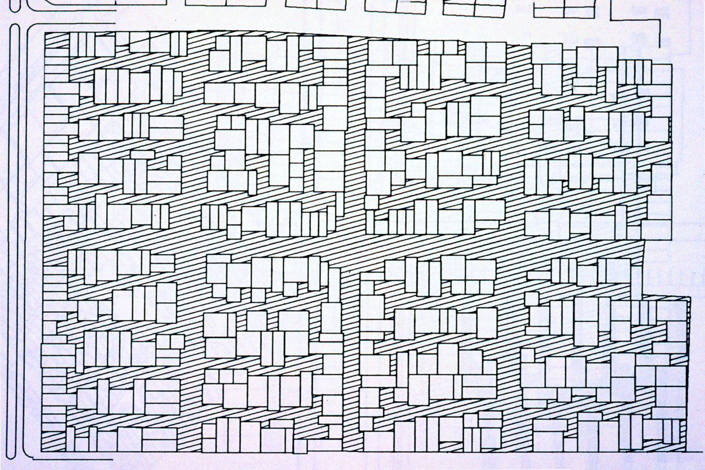 Unidentified site plan showing plots layout used for the Human Settlement Training Package "Package 1: Planning guidelines"