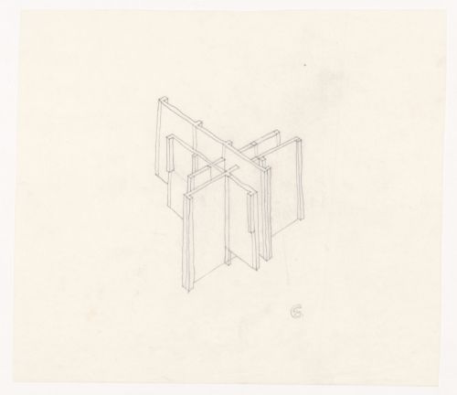 Axonometric sketch for House VI, Cornwall, Connecticut
