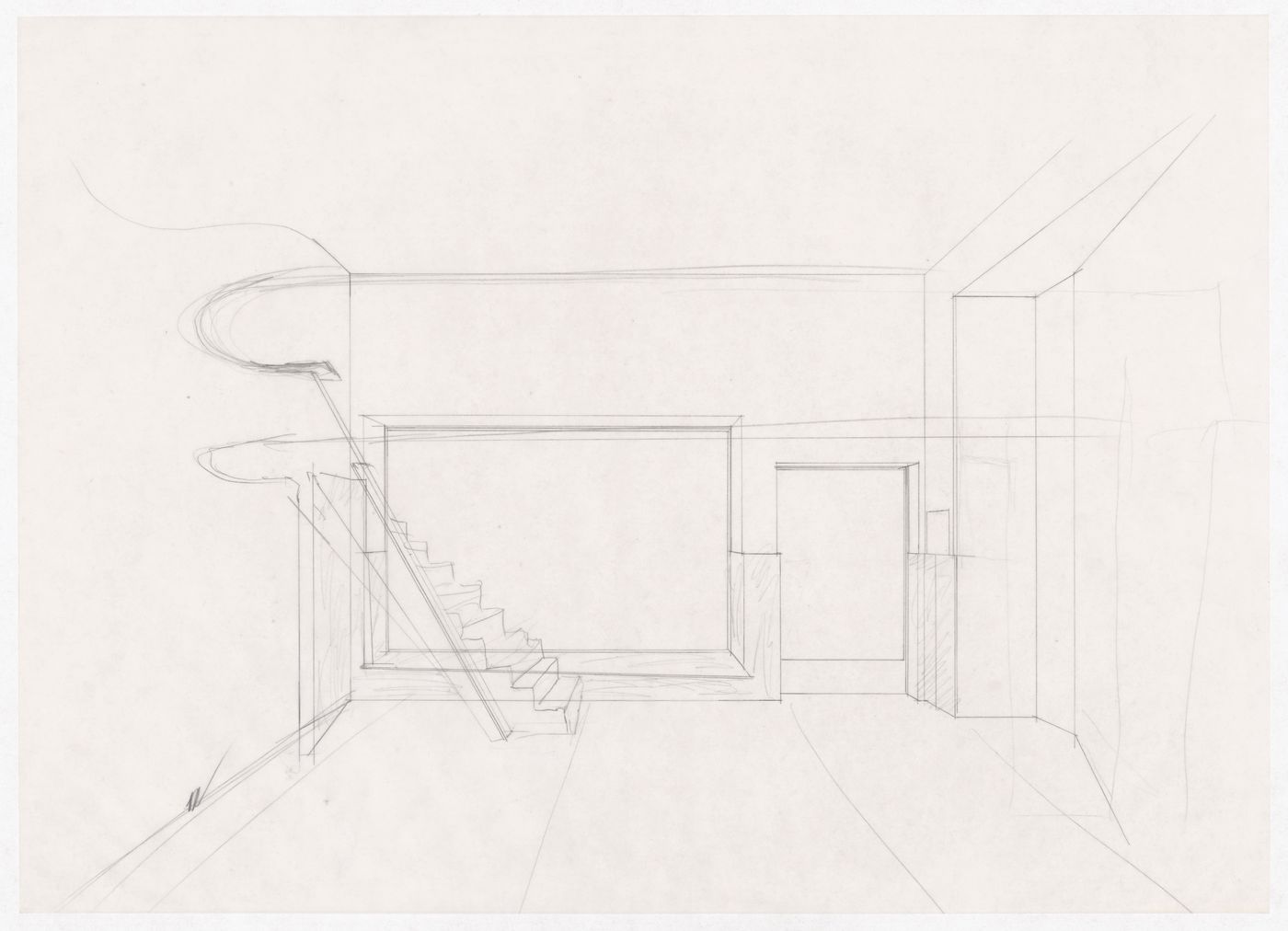 Sketch interior perspective for Boutique Nina, Porto, Portugal