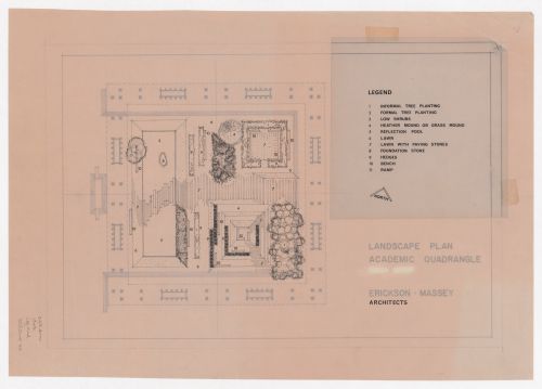 Landscape plan of academic quadrangle for Simon Fraser University, Burnaby, British Columbia