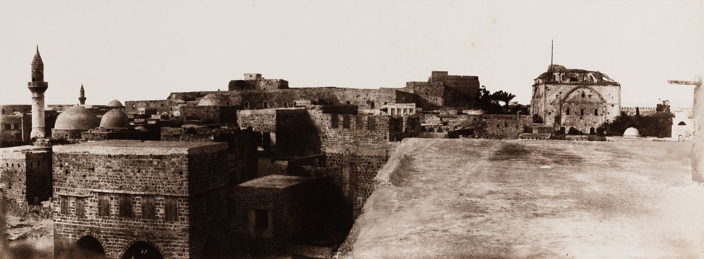 View of Acre from the northern ramparts showing the Mosque of Jazzar Pasha, Ottoman Empire (now in Israel)