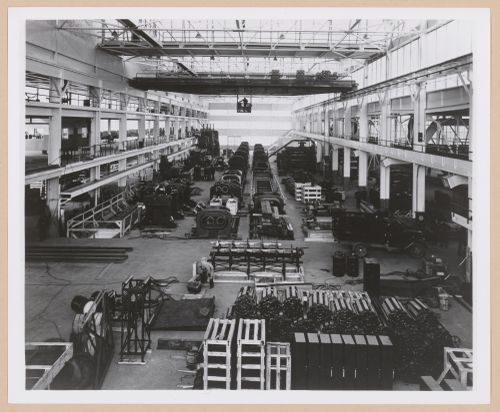 Interior view of the Tire Plant showing machinery, Rouge River Plant, Ford Motor Company, Dearborn, Michigan