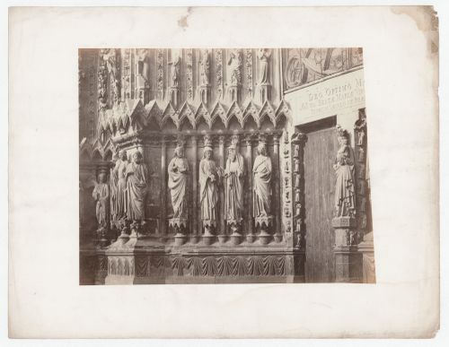 Detail of left jambs, center door, west façade, Notre-Dame de Reims, Reims, France