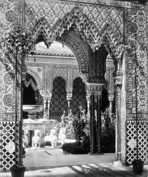 View of entrance to Albambra Court, Crystal Palace, London, England