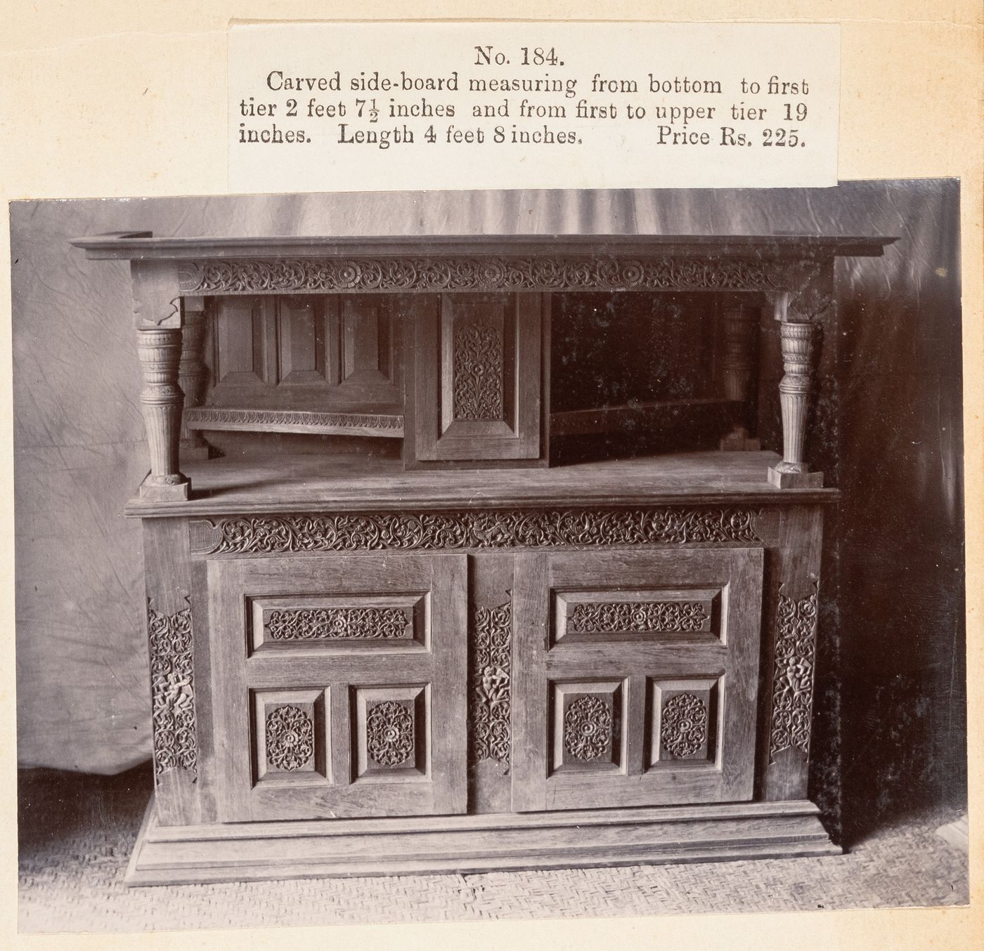 View of a sideboard, F. Beato Limited, C Road, Mandalay, Burma (now Myanmar)