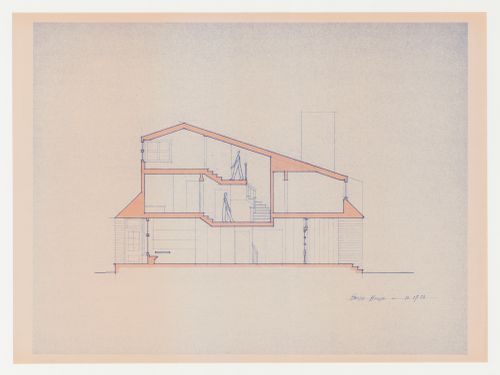 Section looking north for the Hanks-Paré Residence, Tuxedo Park, New York