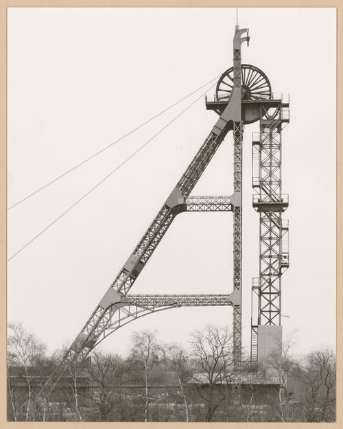 View of the Schacht 3 minehead of Zeche Neu-Iserlohn, Bochum, Germany