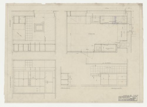 Plan and elevations for a type F kitchen for a housing unit, Hellerhof Housing Estate, Frankfurt am Main, Germany