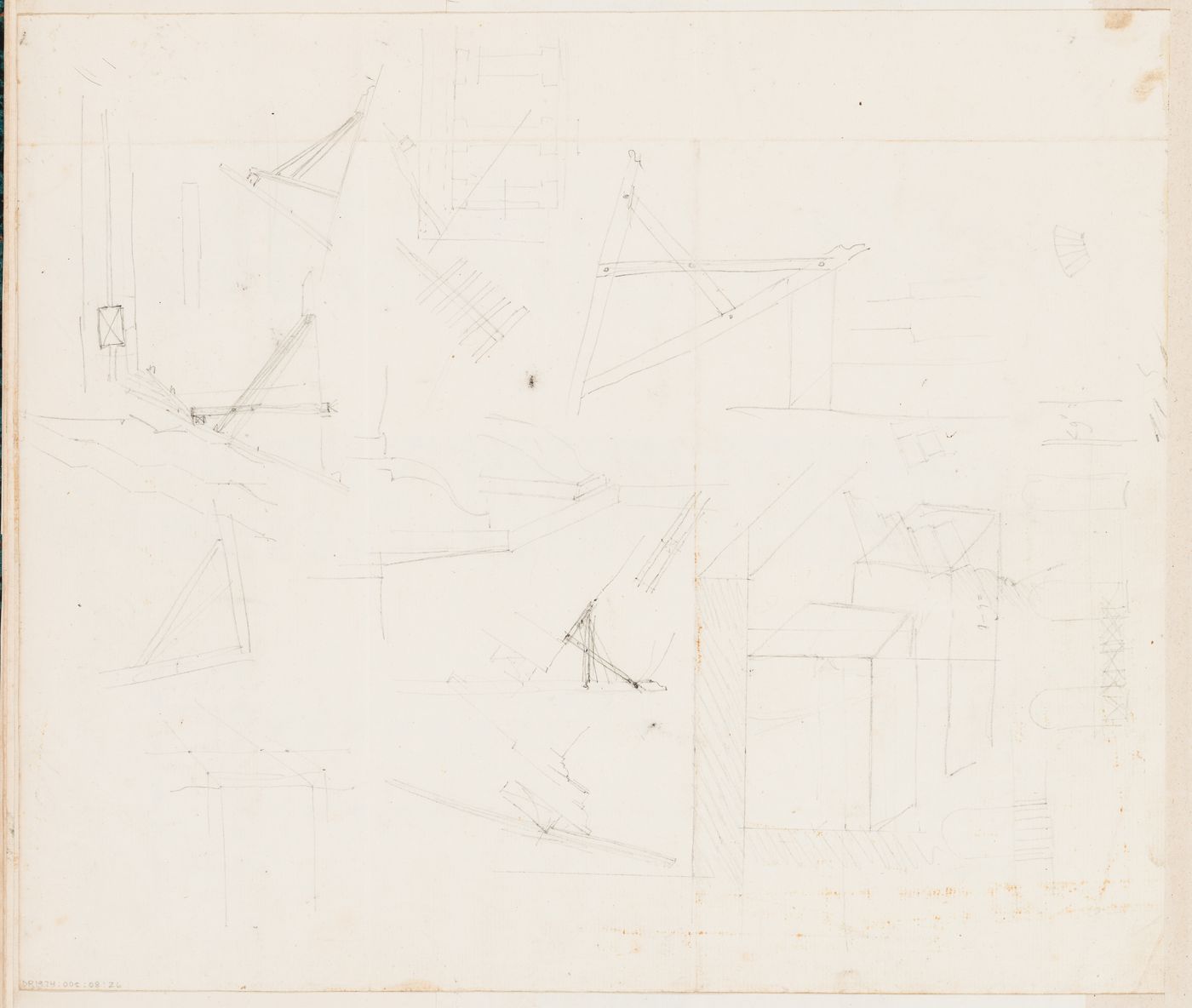 Sketches for unidentified wooden structures