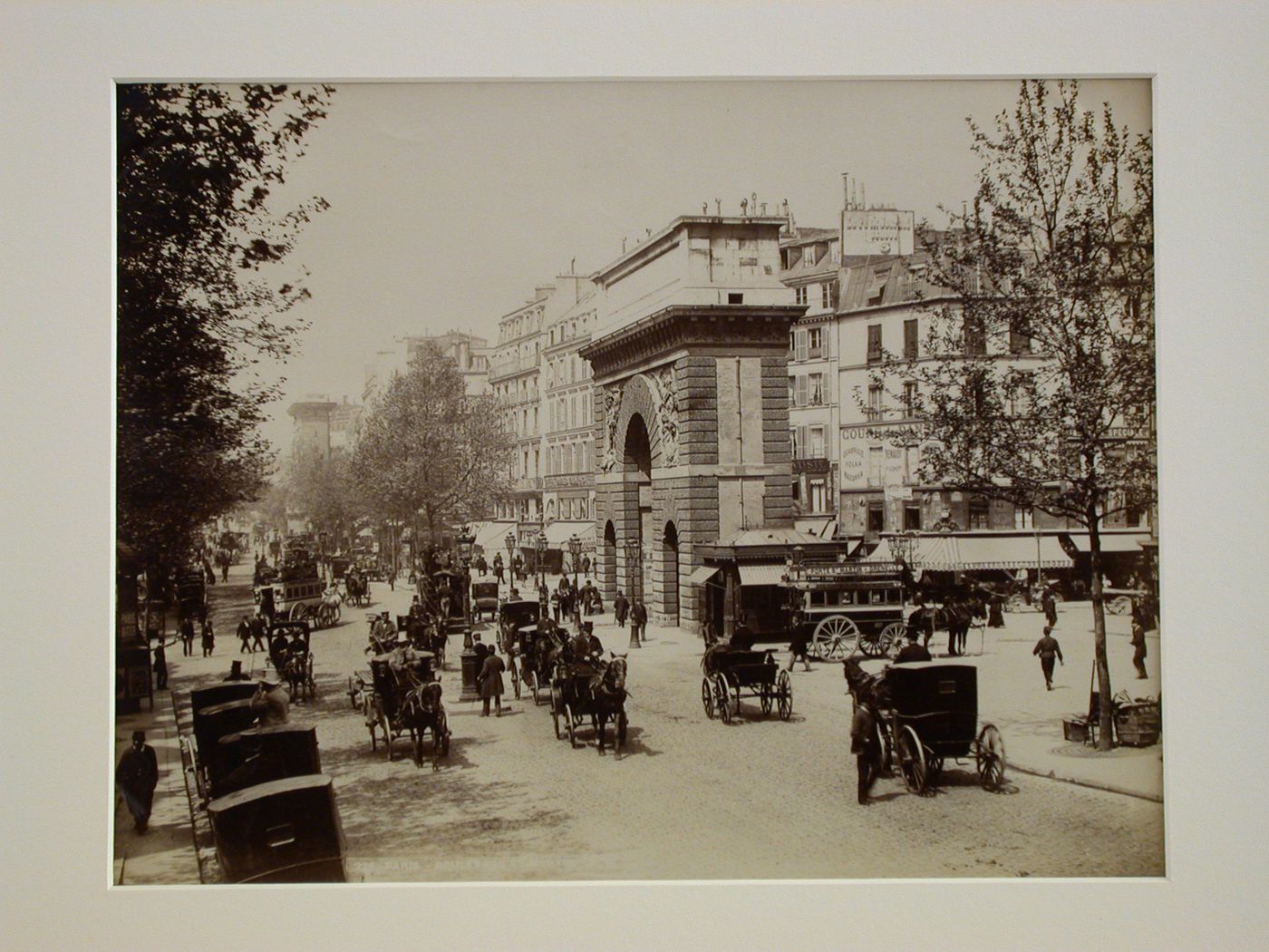 View of the Porte St. Martin [?], from the Boulevard St. Martin to the East, Paris, France