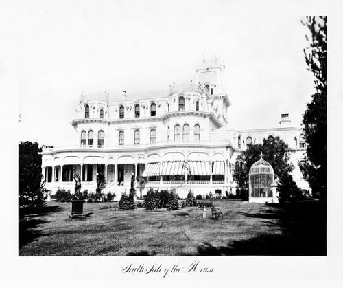 View of the south side of the house, Thurlow Lodge, Menlo Park, California