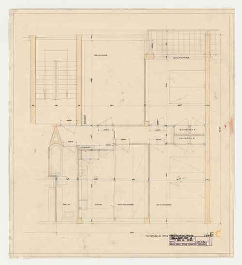 First floor plan for a type C housing unit, Hellerhof Housing Estate, Frankfurt am Main, Germany