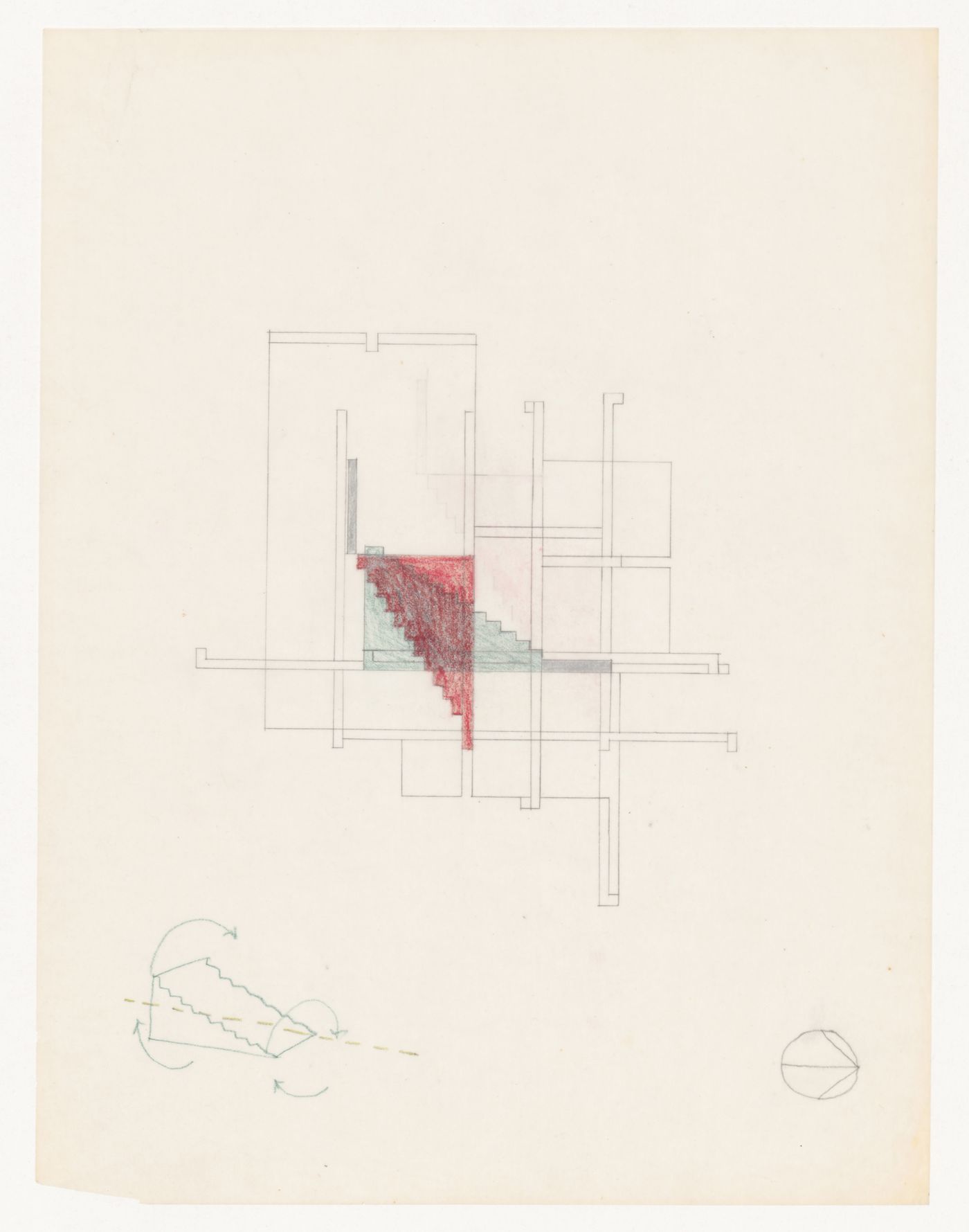 Sketch section for House VI, Cornwall, Connecticut