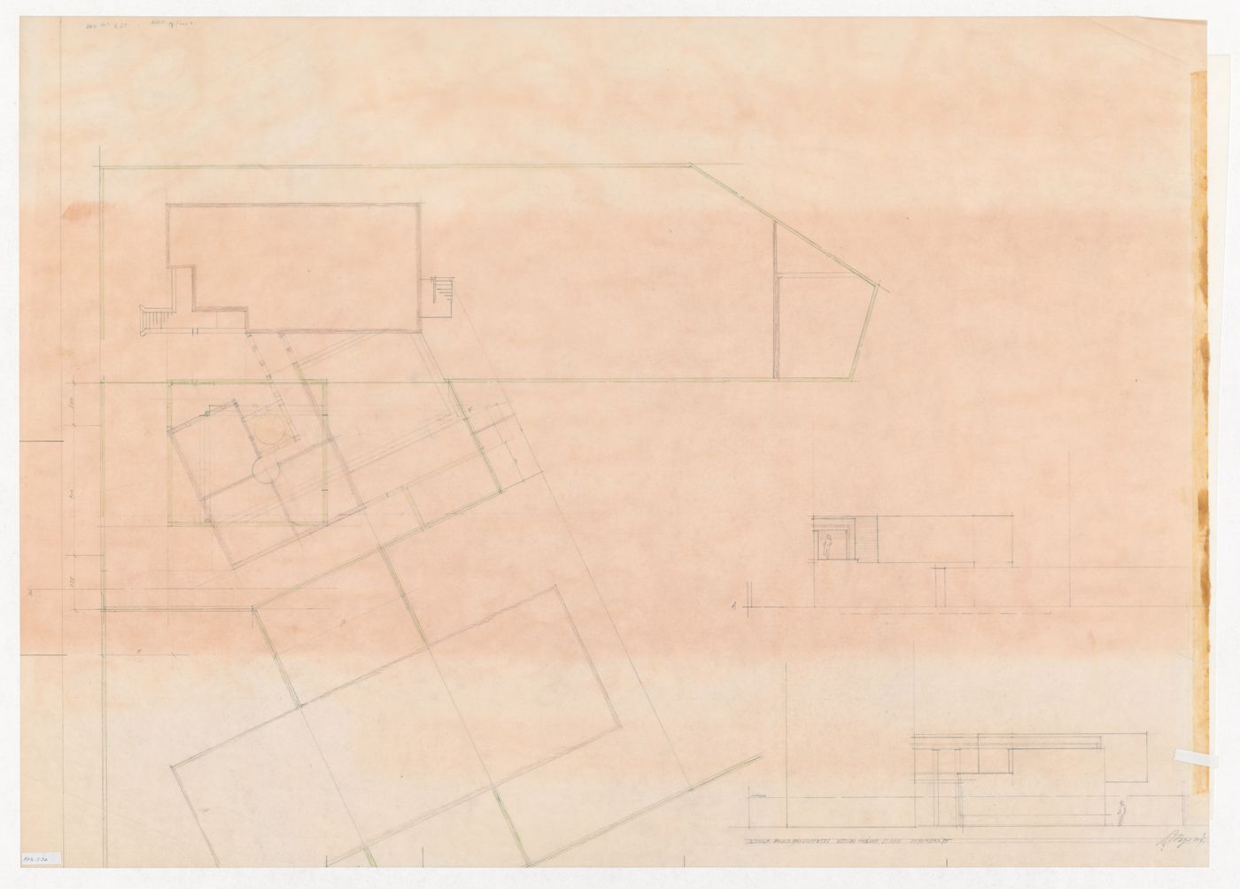 Floor plan and sections for Escola Paula Frassinetti, Porto, Portugal