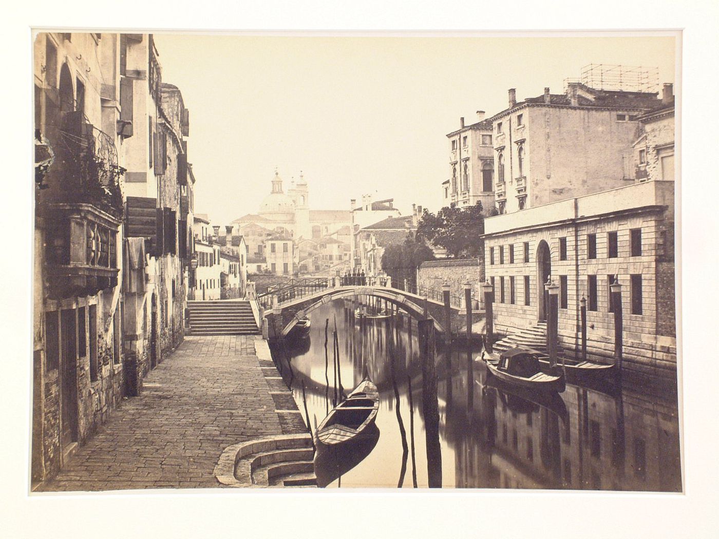 Canal, bridges, and church, Venice, Italy