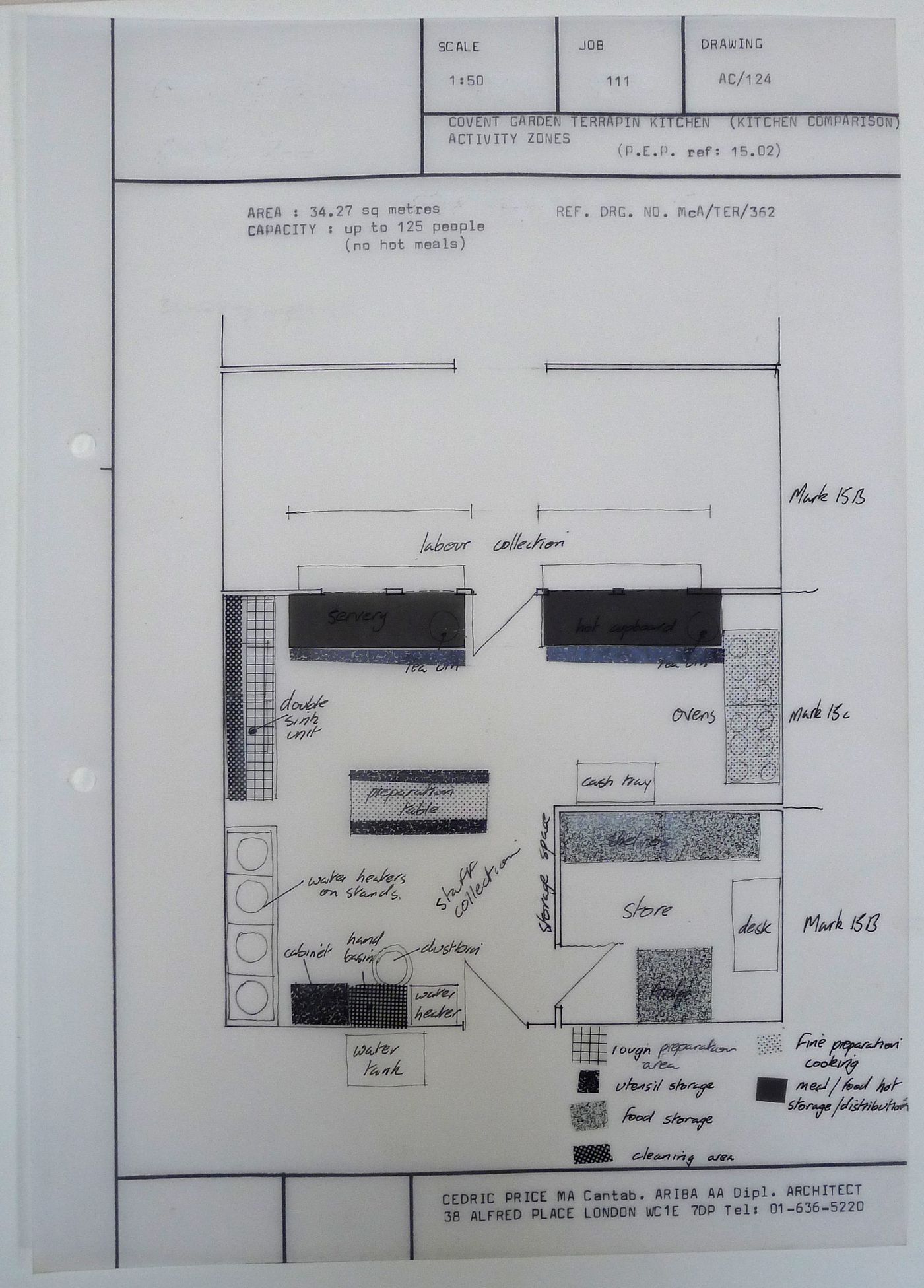 McAppy: diagram illustrating Covent Garden terrapin kitchen activity zones