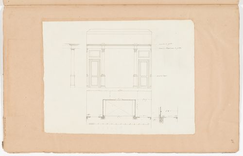 Plan and interior wall elevation for a bed alcove; verso: Perspective and plan for a bed alcove