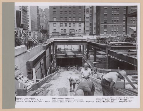 Seagram building under construction, 375 Park avenue, New York, N.Y., north view