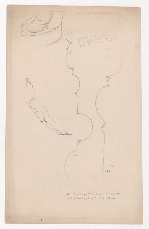 Worksheet No. 113, for 'The Stones of Venice': Profile of the moulding of the great door of the Church of Santo Stefano