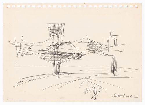 Sketch for the Clusters in the Air Project, Tokyo: General view