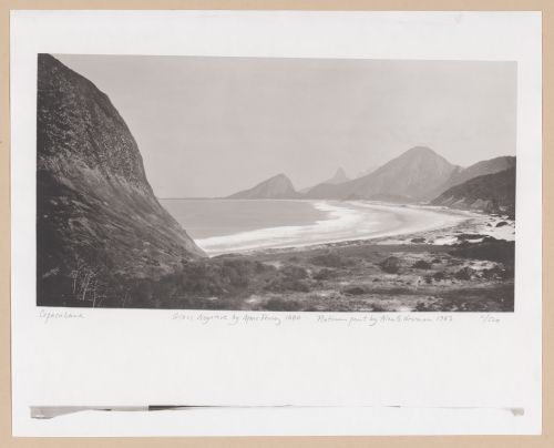Panoramic view of beach, water, mountains, Copacabana, Brazil