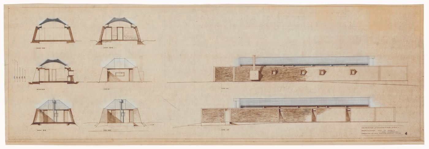 Elevations and sections for Case Di Palma, Stintino, Italy