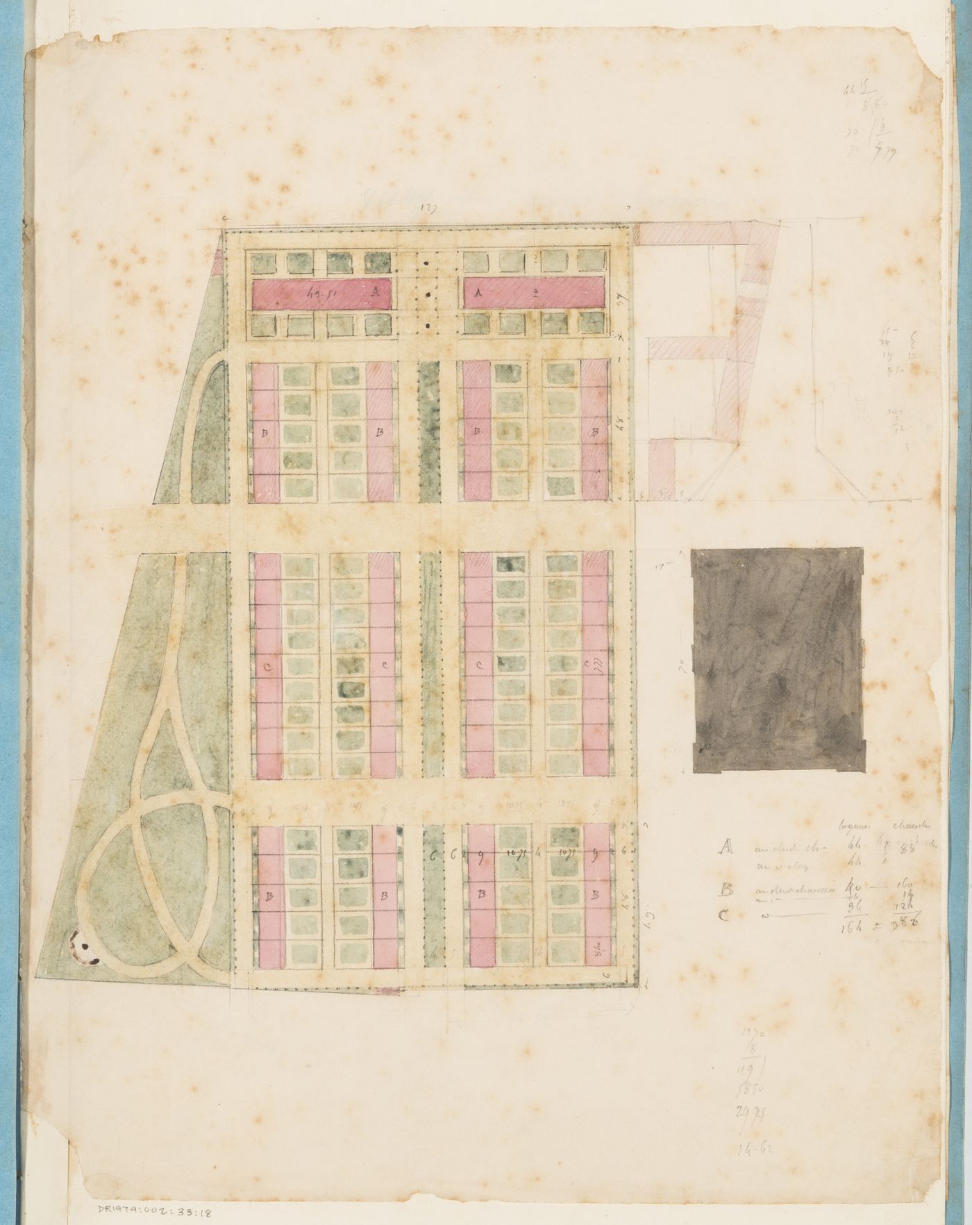 Project for housing for M. Busche: Site plan