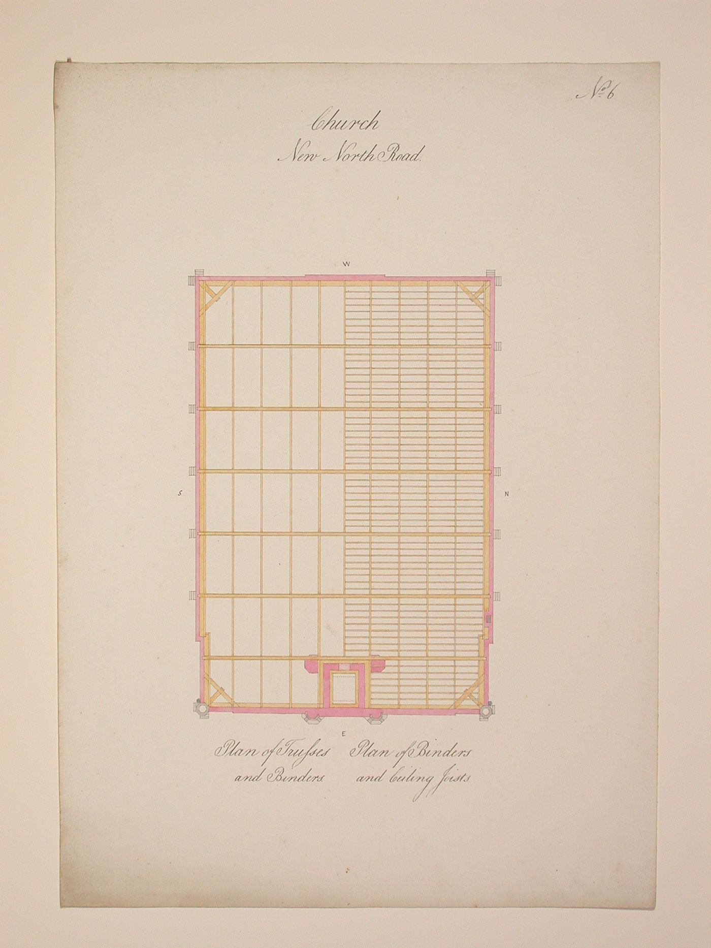 Church-New North Road-No.6Plan of Trusses/Plan of Binders