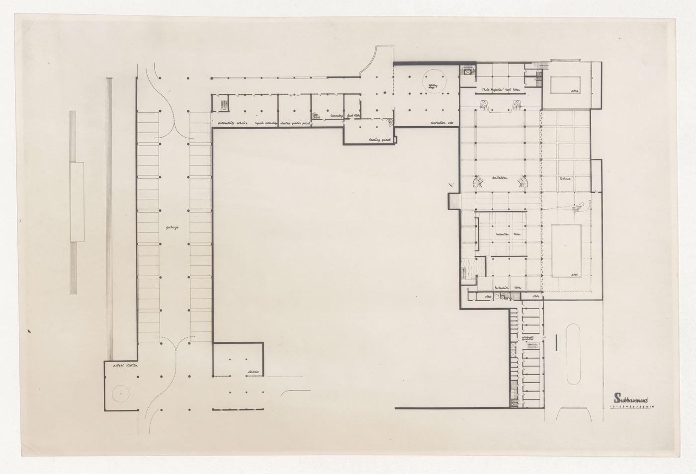 Subbasement plan for Government House, Addis Ababa, Ethiopia