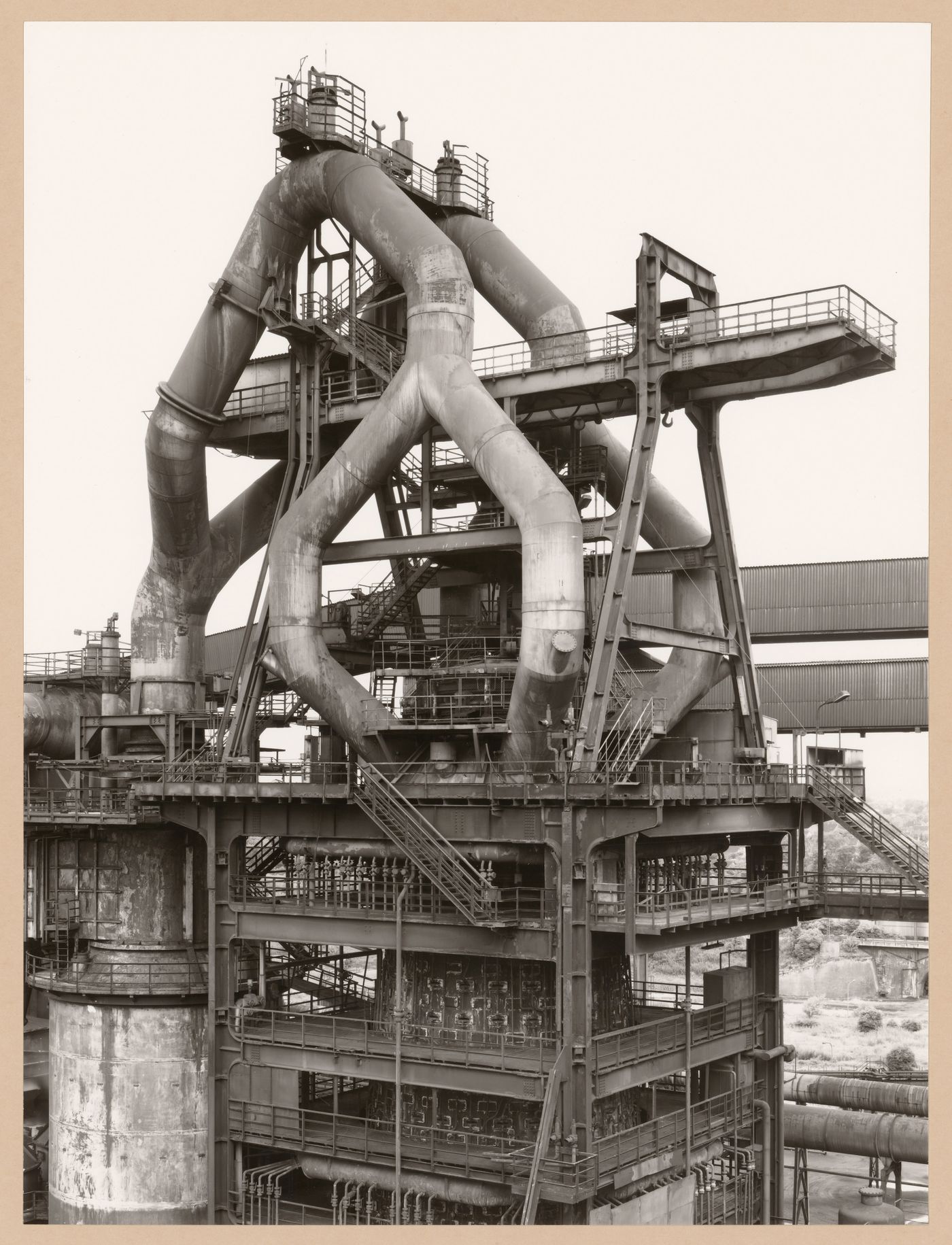 View of a blast furnace head of Ilseder Hütte steel mill, Ilsede, Germany
