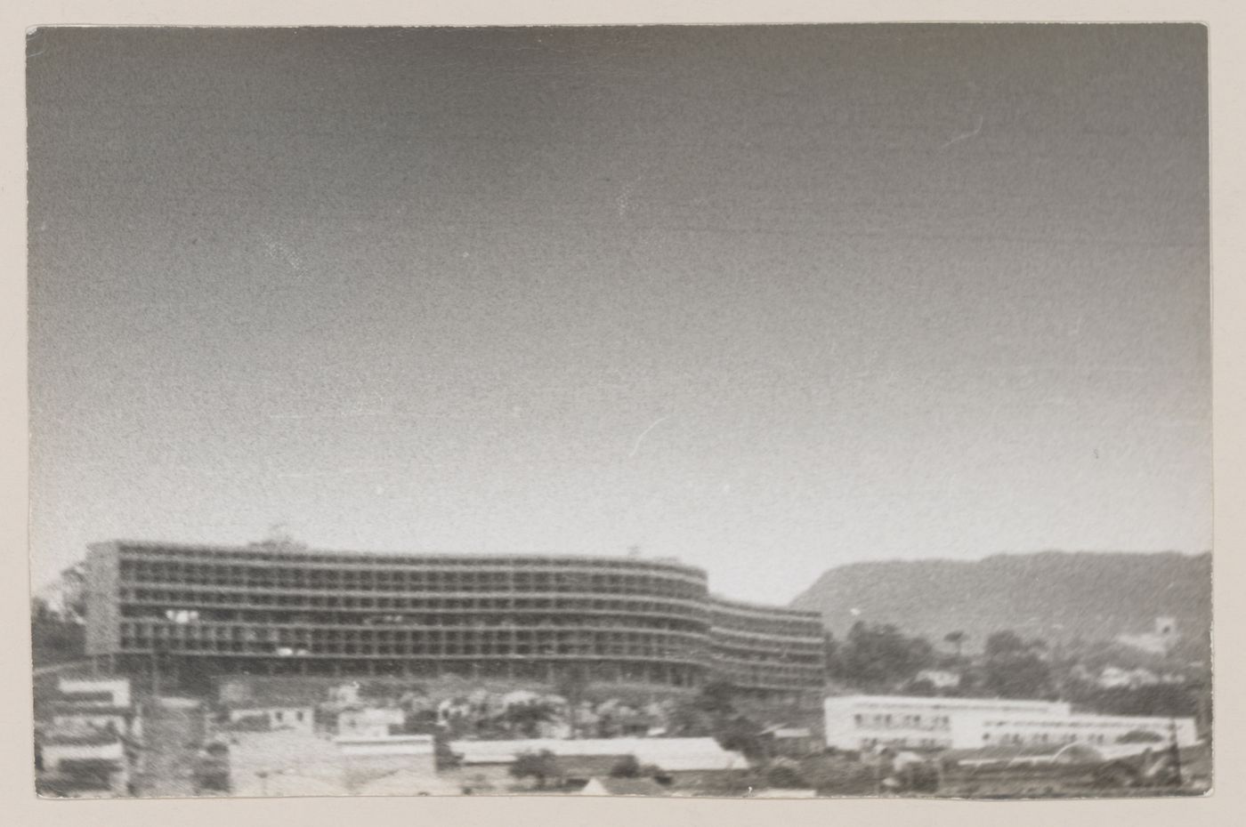 View of Pedregulho housing development, under construction, Rio de Janeiro, Brazil
