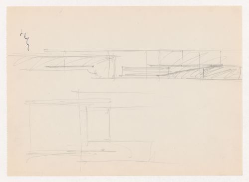 Sketch elevation and sketch plan for Museum for a Small City
