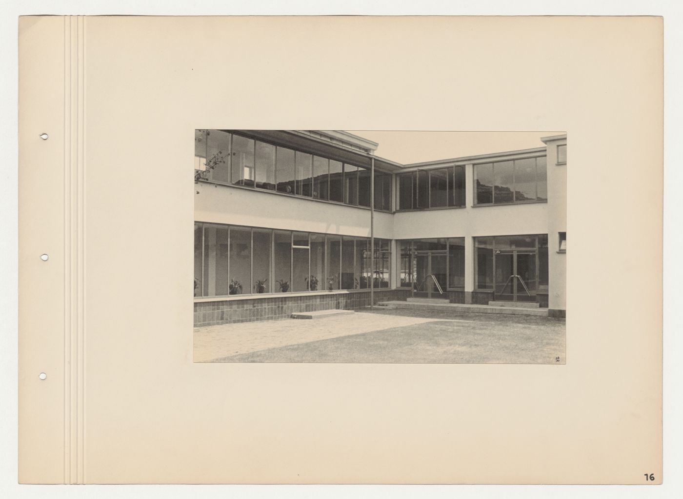 View of the west courtyard showing windows and doors, Budge Foundation Old People's Home, Frankfurt am Main, Germany