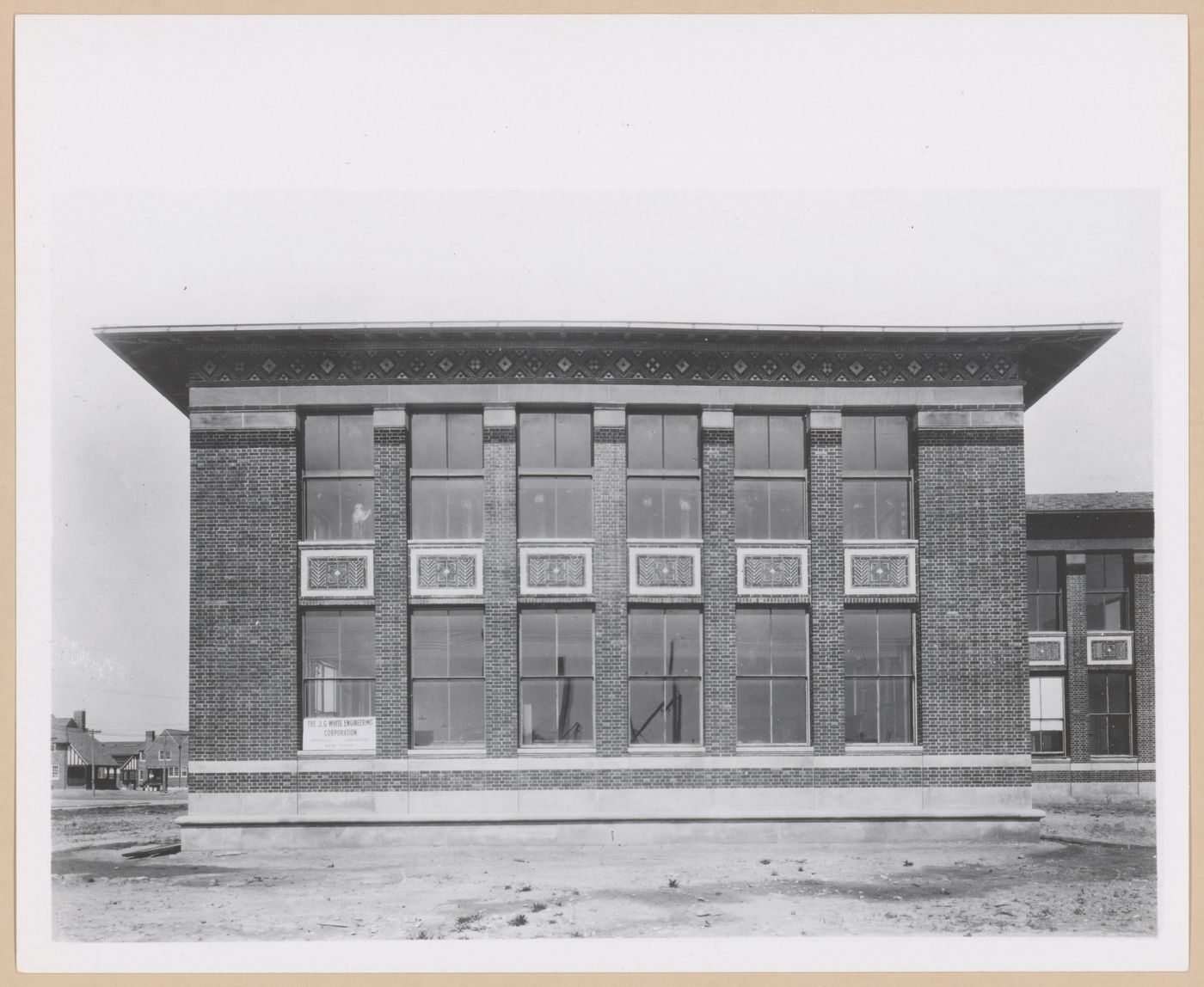View of the west façade of the Laboratory Building, United States Aviation School, Langley Air Force Base, Langley, Virginia