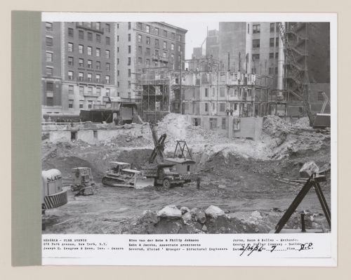 Seagram building under construction, 375 Park avenue, New York, N.Y., north-east view