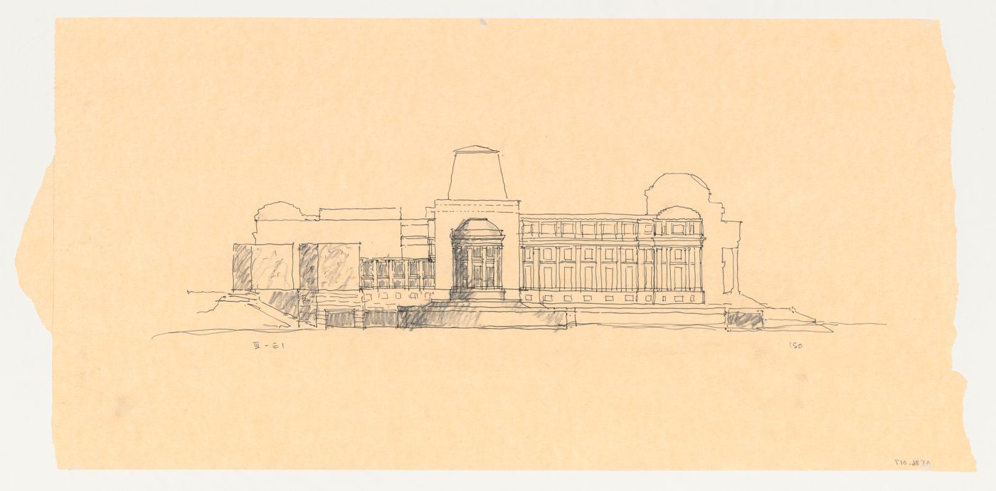 East elevation for the Brooklyn Museum master plan, third phase