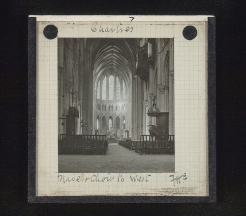 View of choir and apse of Cathédrale de Chartres to west, Chartres, Eure-et-Loir, France