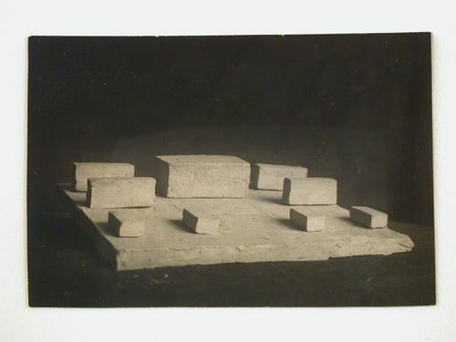 Photograph of a student model on the topic "Combination of Simple Geometric Forms" for the "Volume" course at the Vasi (Higher Institute for Architecture and Construction), Moscow