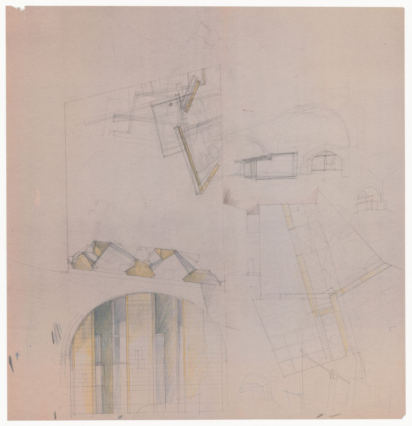 Sketches, elevations and floor plans for Casa per Vittorio Matino, Otranto, Italy