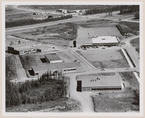 Thompson with school and Hudson's Bay Company Store, Manitoba