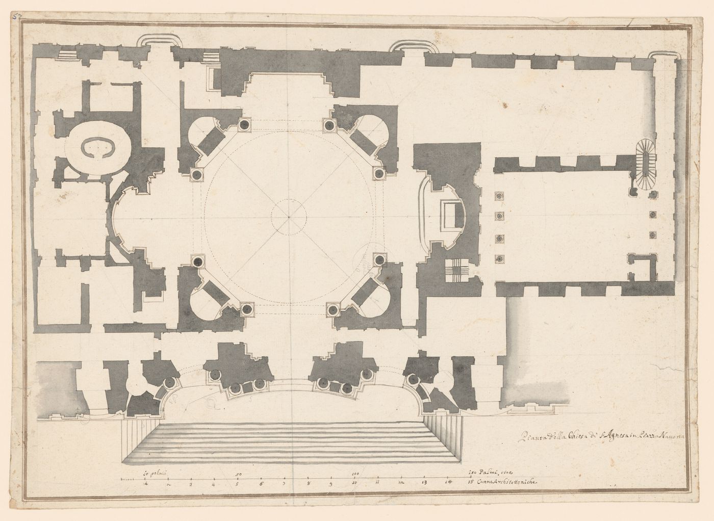Plan of the church of S. Agnese in Agone, Rome