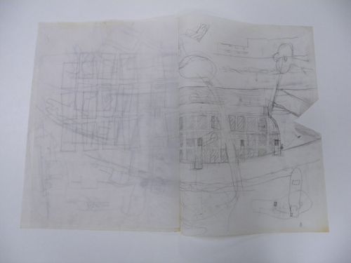 Sketch, Ordenación del área de Abandoibarra, Bilbao, Spain